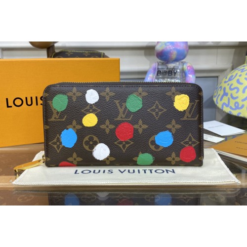 Louis Vuitton M81864 x YK Zippy Wallet in Monogram coated canvas with 3D Painted Dots print