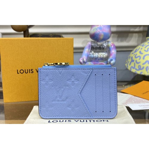Louis Vuitton M82045 Romy card holder in Blue Monogram Empreinte embossed leather