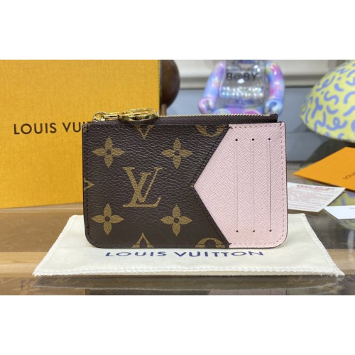 Louis Vuitton M81882 Romy card holder in Monogram coated canvas With Pink