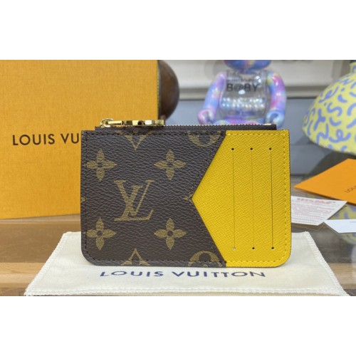 Louis Vuitton M81882 Romy card holder in Monogram coated canvas With Yellow