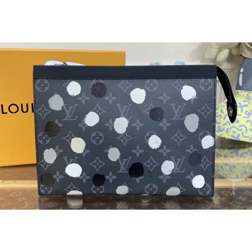 Louis Vuitton M81934 LVxYK Pochette Voyage bag in Monogram Eclipse coated canvas with 3D Painted Dots print