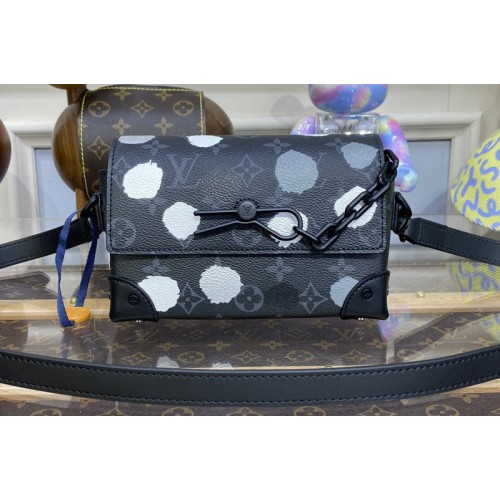 Louis Vuitton M81935 x YK Steamer wearable wallet in Monogram Eclipse coated canvas with 3D Painted Dots print