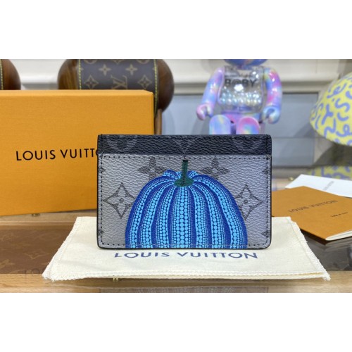 Louis Vuitton M81968 LVxYK Porte Carte Simple card holder in Monogram Eclipse Reverse coated canvas with colorful Pumpkin pri