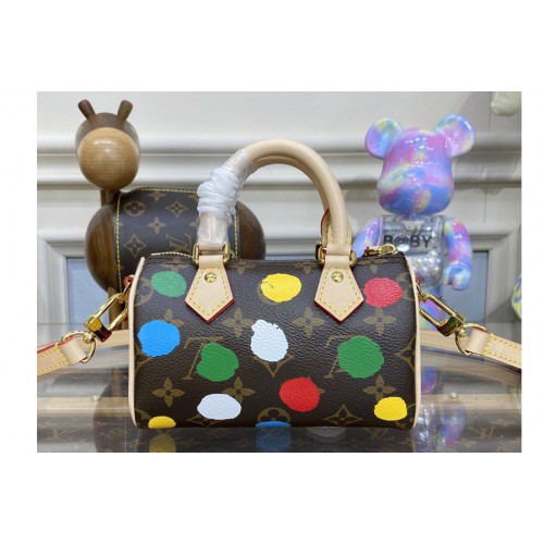 Louis Vuitton M81979 LVxYK Nano Speedy Bag in Monogram coated canvas with 3D Painted Dots print