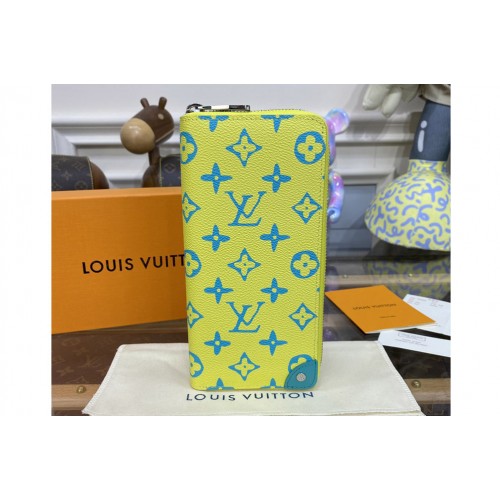 Louis Vuitton M81967 Zippy Vertical Wallet in Lime Monogram Playground coated canvas