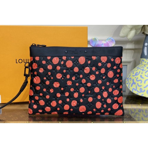 Louis Vuitton M82019 LVxYK Pochette To Go Bag in Black and red Taurillon Monogram cowhide with Infinity Dots print