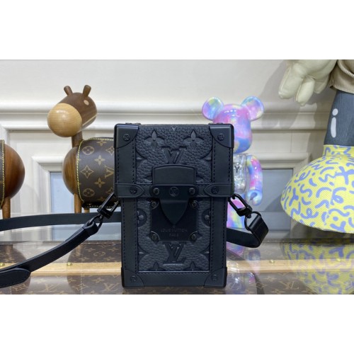 Louis Vuitton M82070 Vertical Trunk Wearable Wallet in Black Taurillon Monogram cowhide leather