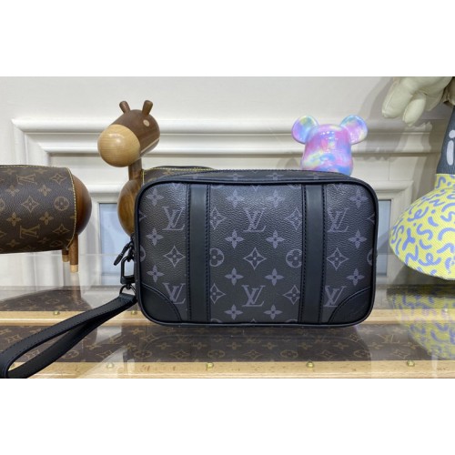 Louis Vuitton M82076 Pochette Kasai pouch Bag in Monogram Eclipse coated canvas