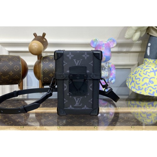 Louis Vuitton M82077 Vertical Trunk Wearable Wallet in Monogram Eclipse coated canvas