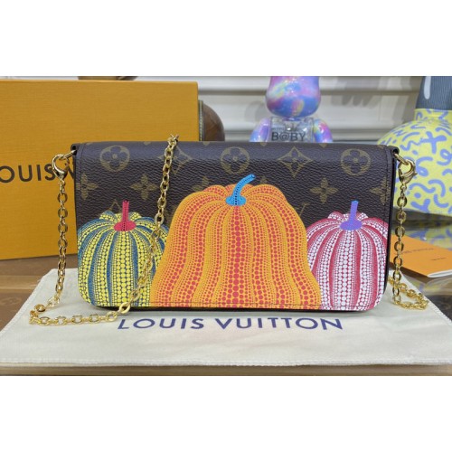Louis Vuitton M82108 x YK Felicie Pochette Bag in Monogram coated canvas with Pumpkin print