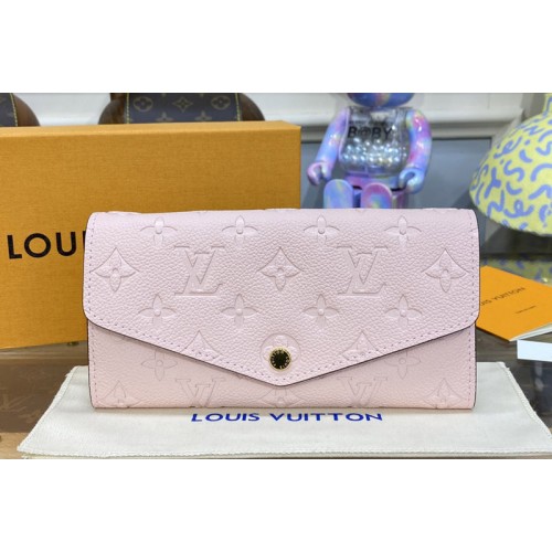 Louis Vuitton M82257 Sarah wallet in Pink Monogram Empreinte embossed supple grained cowhide leather