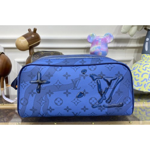 Louis Vuitton M82337 Dopp Kit toiletry bag in Blue Monogram Aquagarden coated canvas