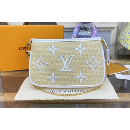 Louis Vuitton M82472 Mini Pochette Accessoires in Beige Lotus cotton