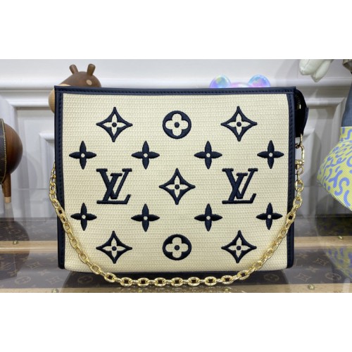 Louis Vuitton M82521 Toiletry Pouch on Chain Bag in Black Lotus cotton