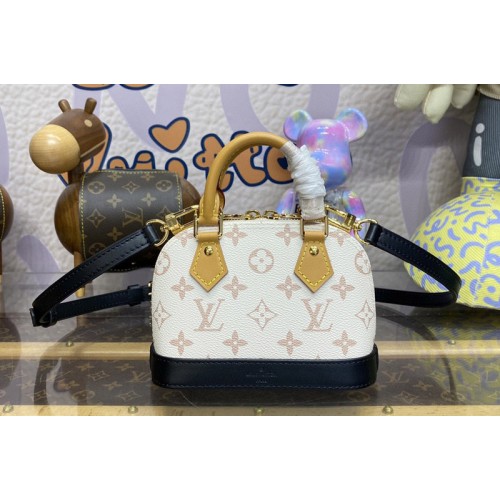 Louis Vuitton M46895 Nano Alma Bag in Monogram Dune coated canvas
