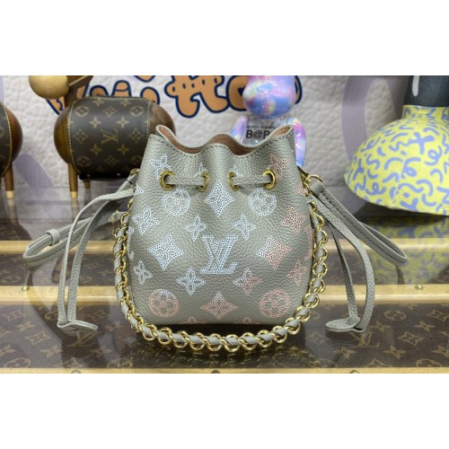 Louis Vuitton M82731 Pico Bella bucket bag in Gray Mahina perforated calf leather