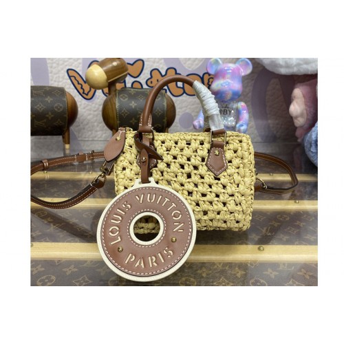 Louis Vuitton M83525 Nano Speedy bag in natural Tan raffia