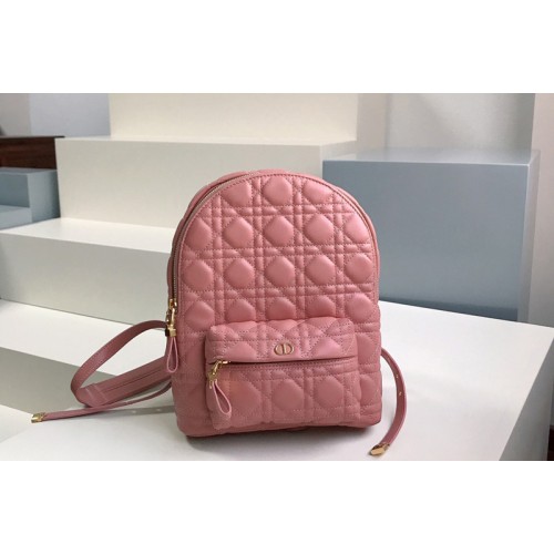 Christian Dior M9221 Small Dior Backpack in Pink Cannage Lambskin