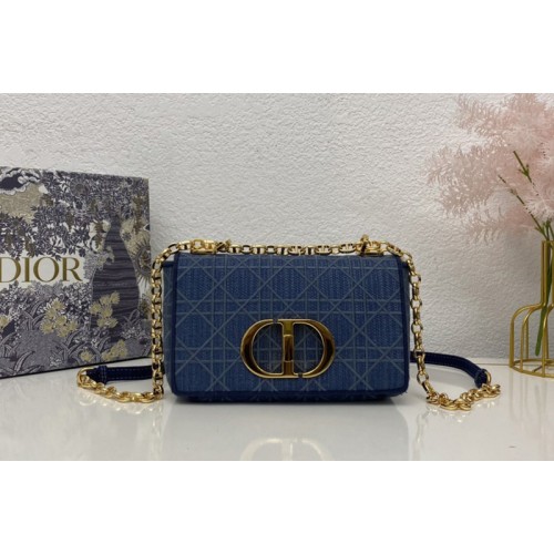 Christian Dior M9241 Small Dior Caro bag in Blue Dior Cannage Denim