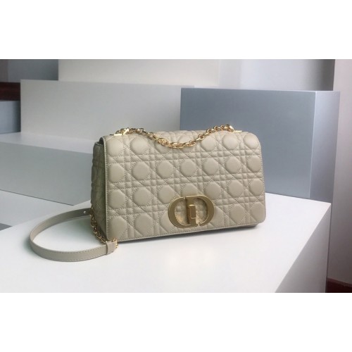 Christian Dior M9243 Large Dior Caro bag in Apricot Soft Cannage Calfskin
