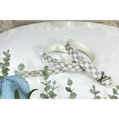 Louis Vuitton M9268U linitiales 25mm Belt in Damier Azur Canvas With Silver Buckle