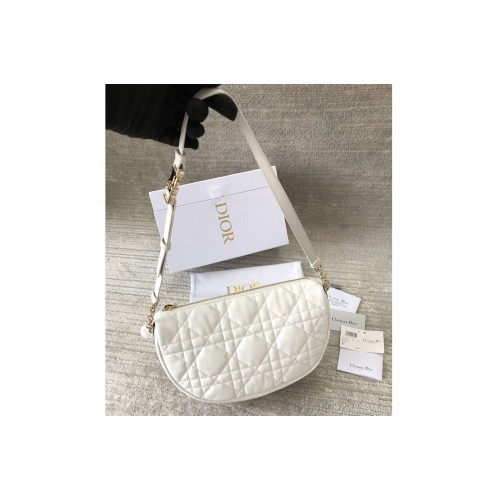 Christian Dior M7201 Medium Dior Vibe Hobo bag in White Cannage Lambskin
