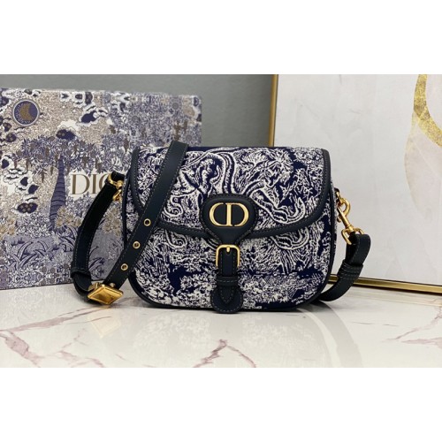 Christian Dior M9319 Medium Dior Bobby Bag in Blue Toile de Jouy Reverse Jacquard