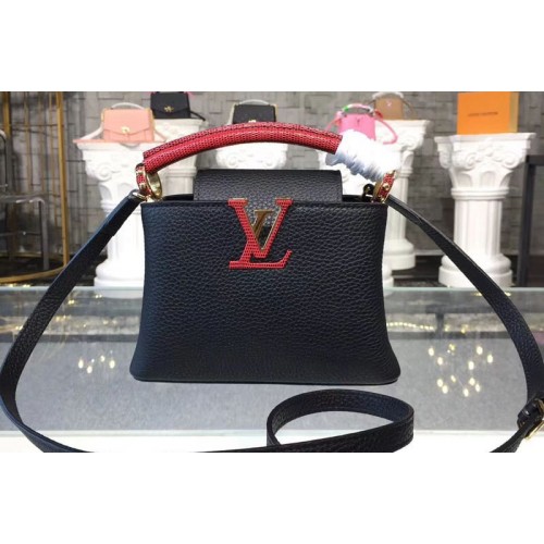 Louis Vuitton M94048 Capucines BB Bags in Black Taurillon Leather