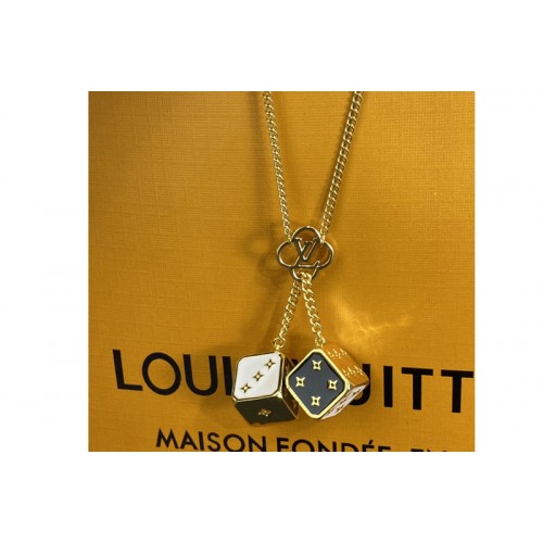 Louis Vuitton MP2914 Game On necklace in Black and white enamel dice pendant