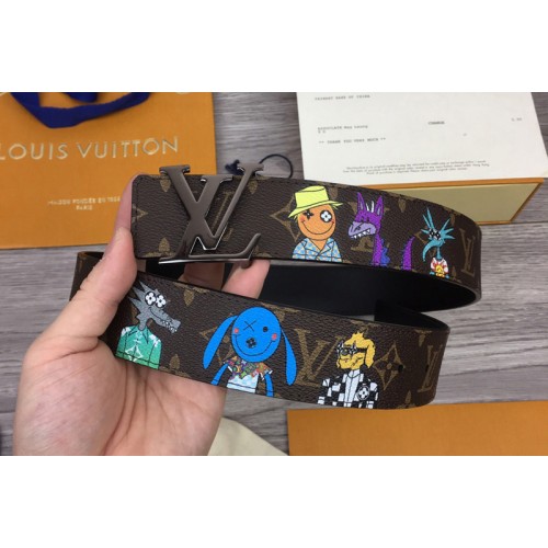 Louis Vuitton MP291T Shape 40mm reversible belt in Monogram canvas and leather With Black Buckle