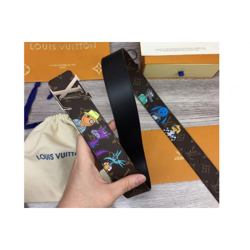 Louis Vuitton MP291T Shape 40mm reversible belt in Monogram canvas and leather With Silver Buckle