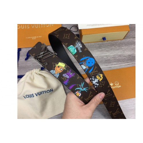 Louis Vuitton MP291T Shape 40mm reversible belt in Monogram canvas and leather With Black Buckle