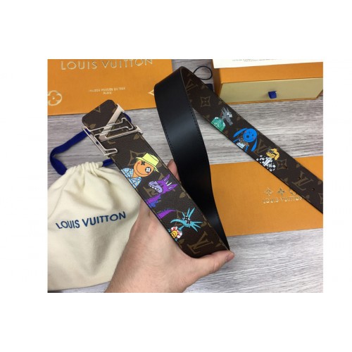 Louis Vuitton MP291T Shape 40mm reversible belt in Monogram canvas and leather With Silver Buckle