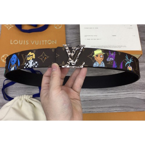 Louis Vuitton MP291T Shape 40mm reversible belt in Monogram canvas and leather With Silver Buckle