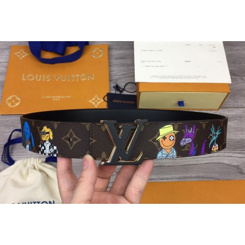 Louis Vuitton MP291T Shape 40mm reversible belt in Monogram canvas and leather With Black Buckle