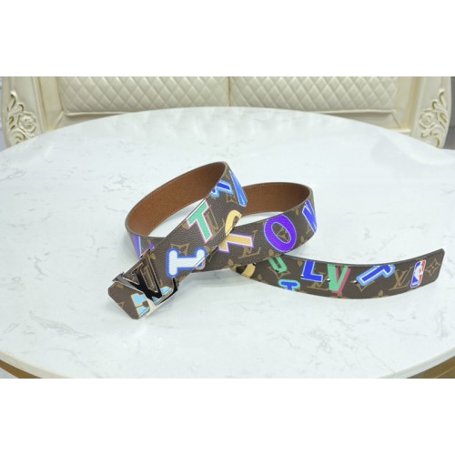 Louis Vuitton MP294V LVXNBA Initiales 40mm reversible belt in Monogram canvas With Silver Buckle