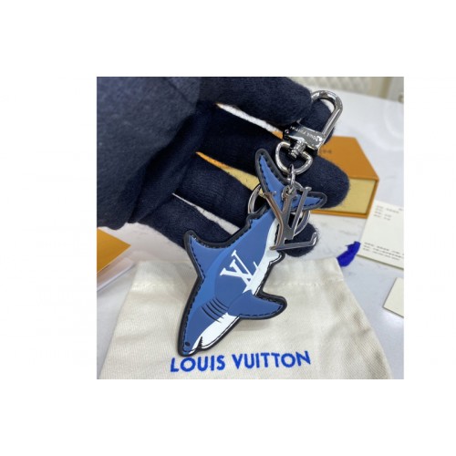 Louis Vuitton MP2978 Aquatics bag charm and key holder in Blue Calf leather