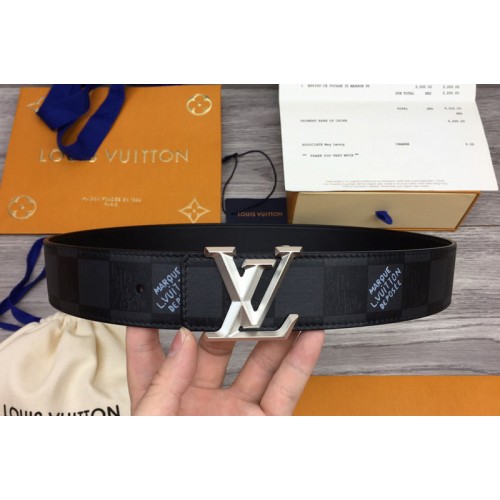 Louis Vuitton MP314T Initials 40mm reversible belt in Damier Graphite With Silver Buckle
