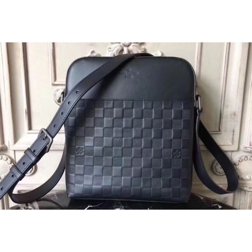 Louis Vuitton N23355 District Pochette Bag in Black Damier Infini Leather