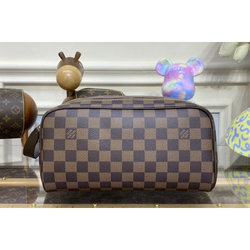Louis Vuitton N40127 Dopp Kit Toilet Pouch in Damier Ebene Canvas