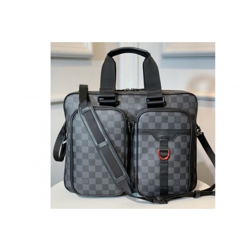 Louis Vuitton N40278 Utility Business Bag in Damier Graphite coated canvas