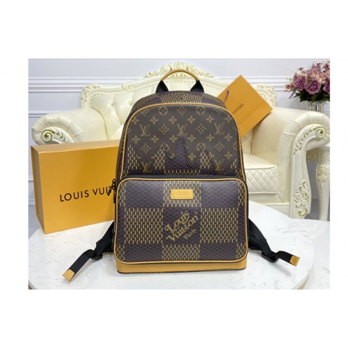 Louis Vuitton N40380 Campus Backpack in Giant Damier Ebene and Monogram coated canvas