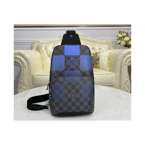 Louis Vuitton N40404 Avenue Sling Bag in Blue Damier Graphite Giant coated canvas