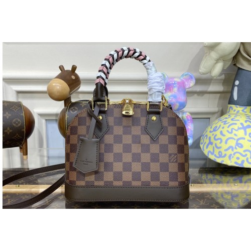 Louis Vuitton N40447 Braided Alma BB Bag in Damier Ebene coated canvas