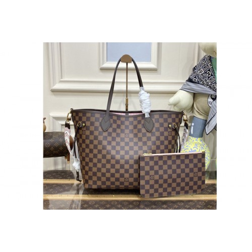 Louis Vuitton N40448 Neverfull MM Tote Bag in Damier Ebene Canvas