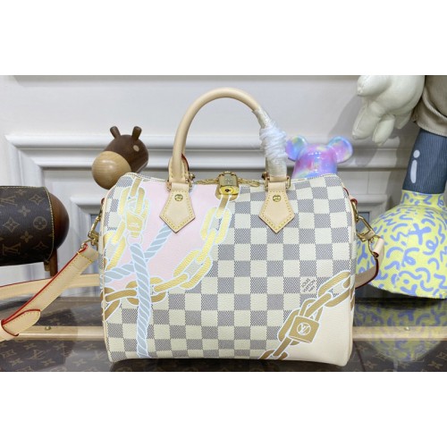 Louis Vuitton N40473 Speedy Bandoulière 25 handbag in Damier Azur coated canvas