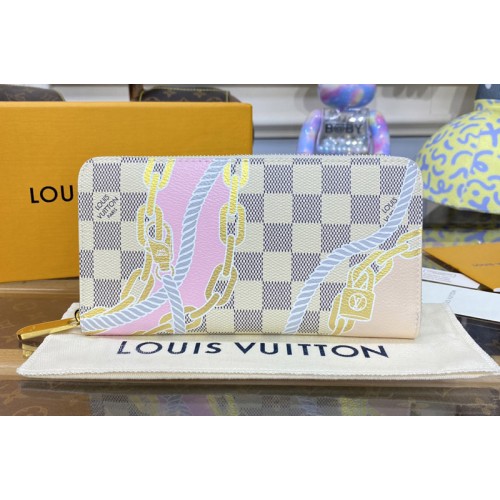 Louis Vuitton N40480 Zippy Wallet in Damier Azur coated canvas