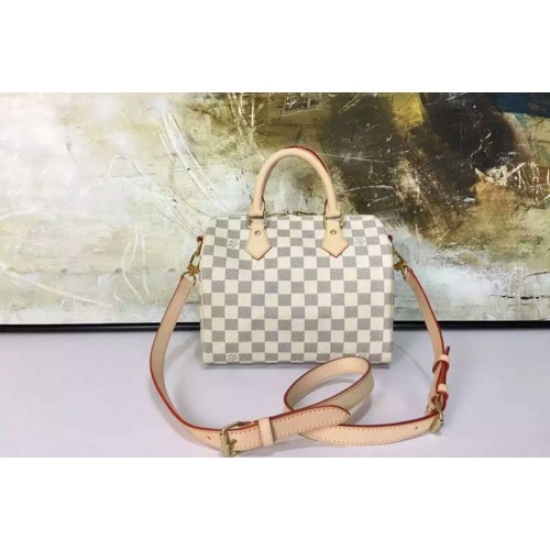 Louis Vuitton N41000 Speedy Bandouliere 25 Bag in Damier Azur Canvas