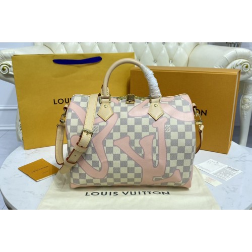 Louis Vuitton N41052 Speedy Bandouliere 30 bag in Damier Azur Canvas