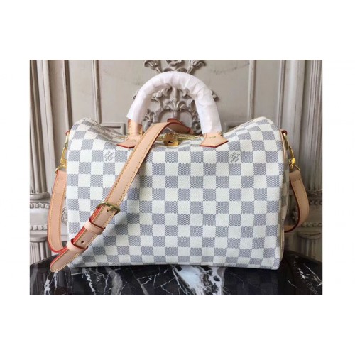 Louis Vuitton N41732 Speedy Bandouliere 35 Bag in Damier Azur Canvas